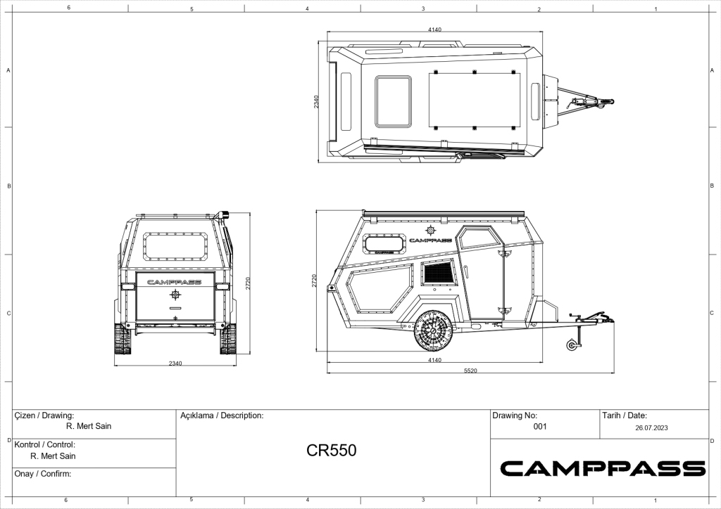 Camppass CR-550 Ölçüler